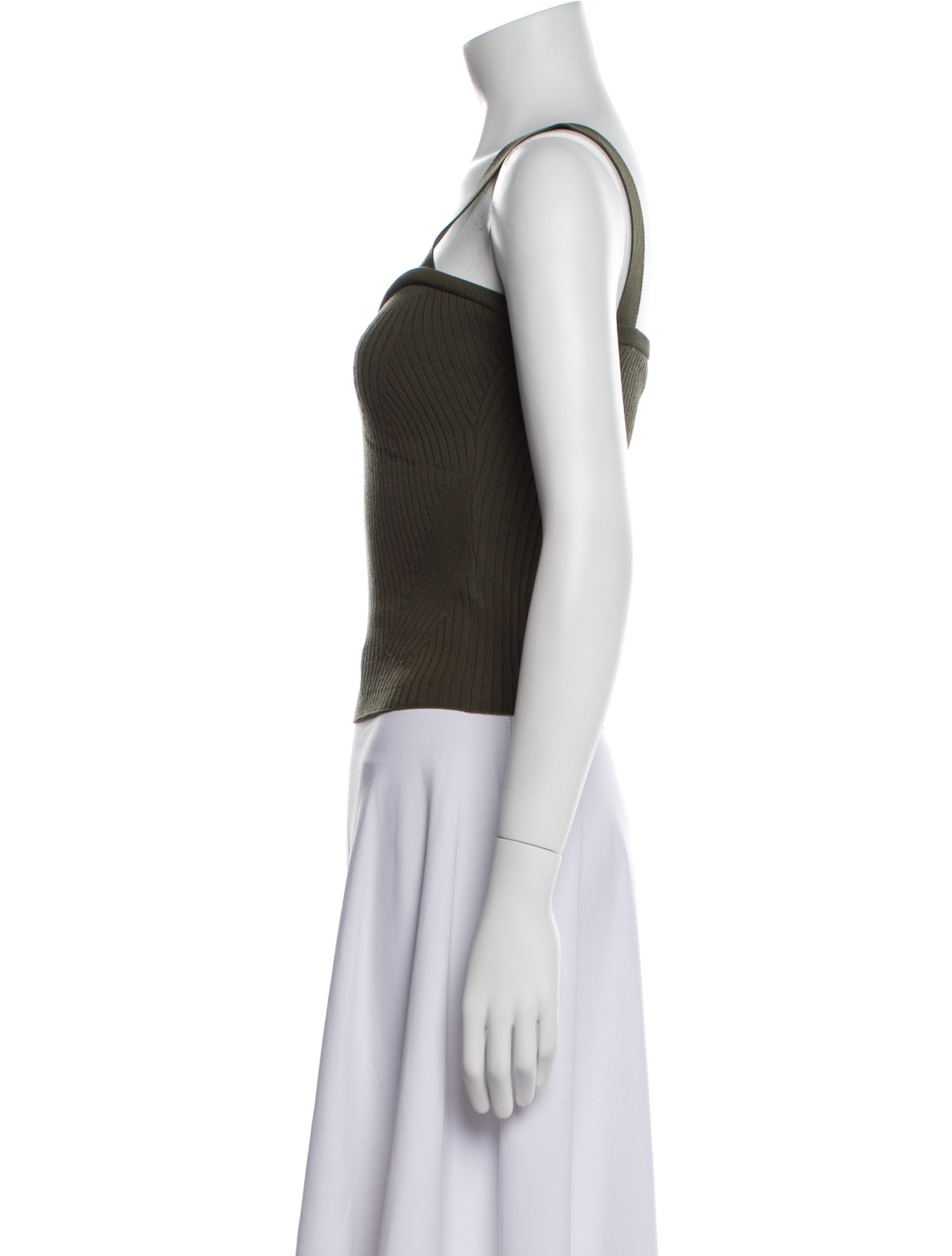 Tanya Taylor Square Neckline Sleeveless Crop Top